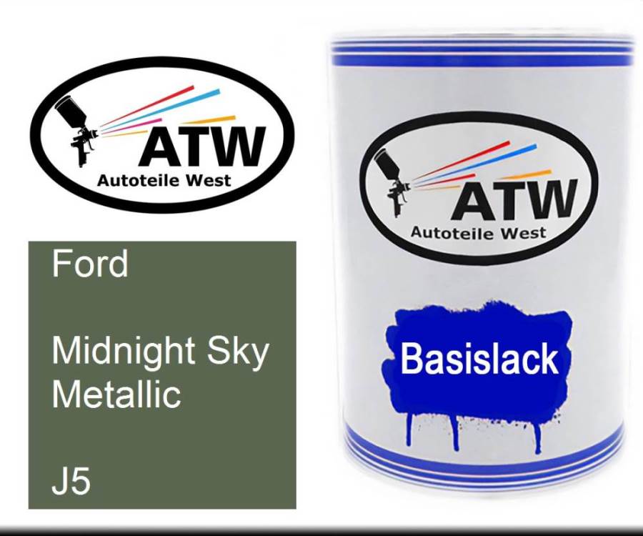 Ford, Midnight Sky Metallic, J5: 500ml Lackdose, von ATW Autoteile West.